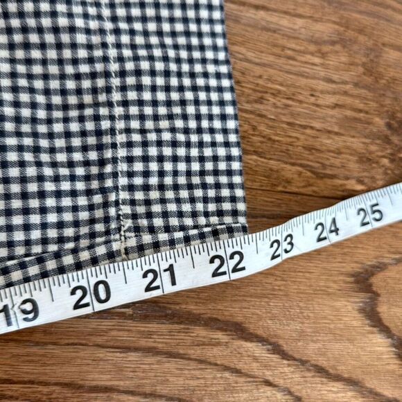 Anthropologie Cartonnier navy gingham tie waist pleated pant 4 - Picture 5 of 13